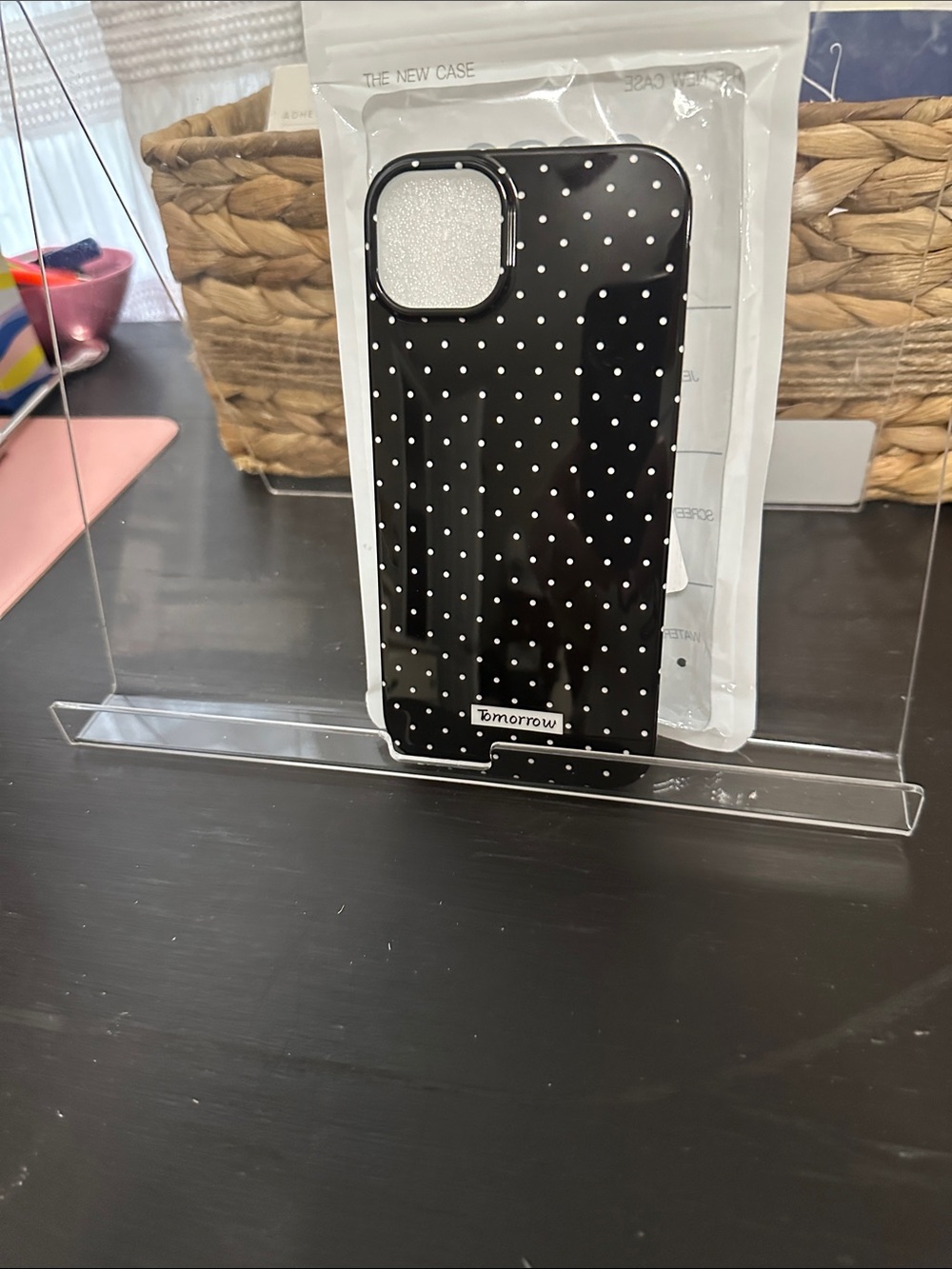 Black Polka Dot Phone Case for iPhone 15 plus NWT